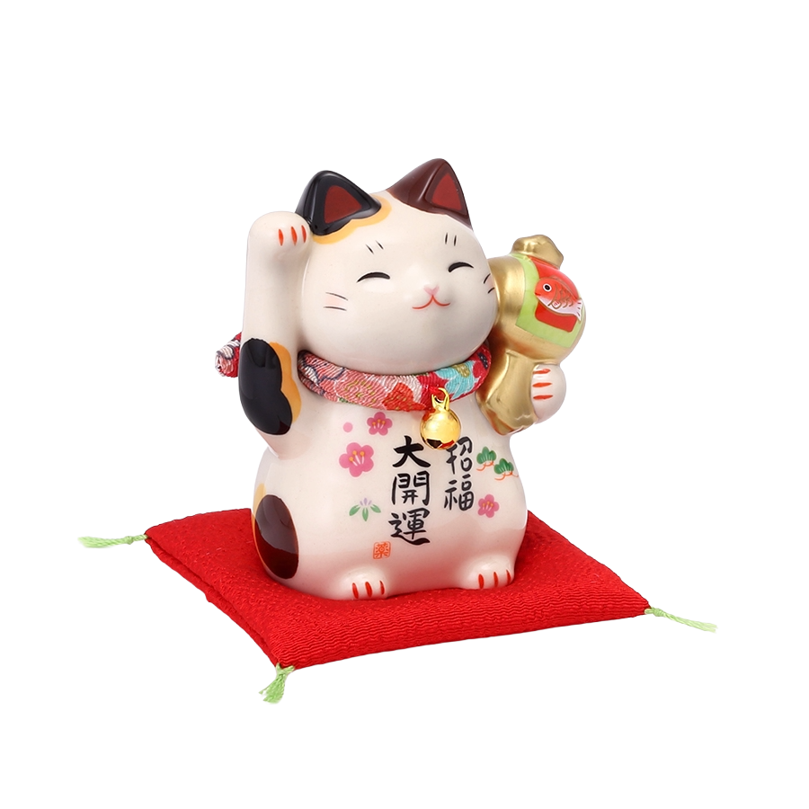 おもだか屋 | 今週のひと品 | 招福大開運招き猫(ちりめん首輪付・2.5号)